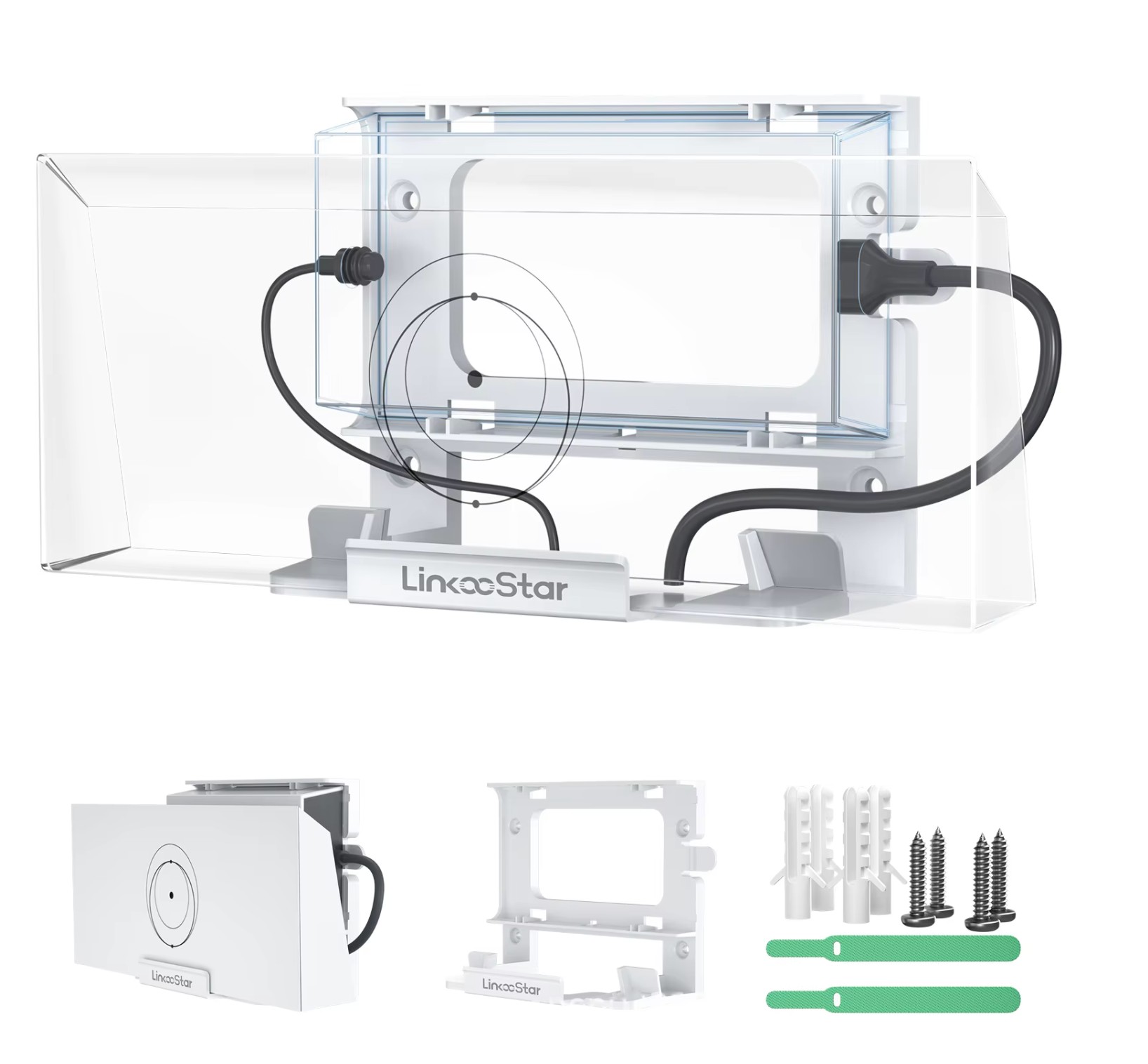 Starlink V3 2 in 1 Mount Router Wall Mount with Starlink Power Supply Mounting Kit for Starlink Gen 3 Bracket