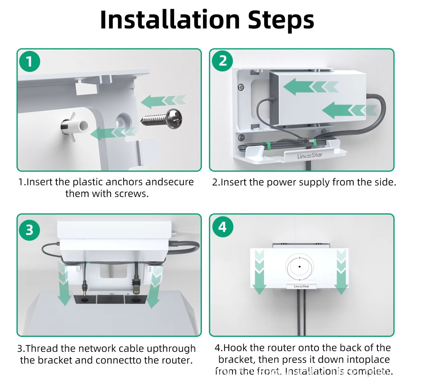 Starlink V3 2 in 1 Mount Router Wall Mount with Starlink Power Supply Mounting Kit for Starlink Gen 3 Bracket in Bangladesh